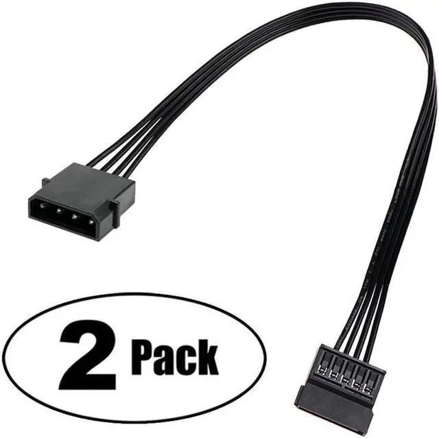 Alt view image 2 of 4 - Molex IDE 4 Pin Male to 15 Pin Female SATA Power Converter Adapter Cable Hard Drive HDD SSD Power Extension Cable 24 inches (2 Pack)