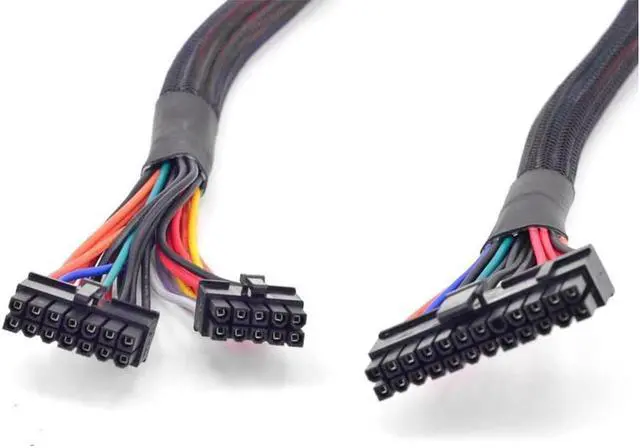 Alt view image 2 of 4 - PSU Modular 14+10pin to 20+4Pin ATX Power Supply Cable 24Pin Motherboard Flat Cable for Corsair HX1200i HX1000i HX850i HX750i