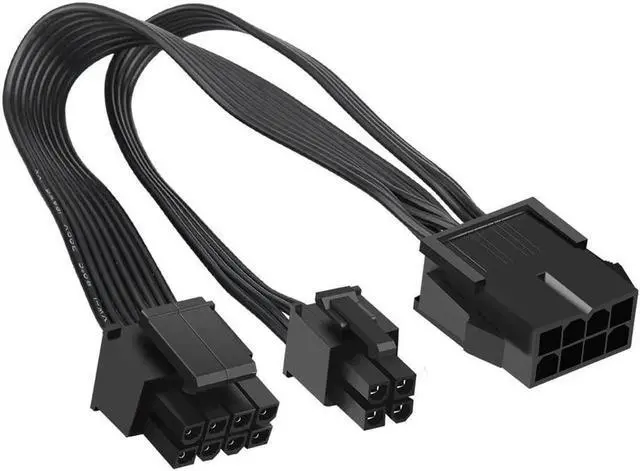 Main image of 2 Pack EPS12V CPU 8 Pin Female to CPU ATX 8 Pin and ATX 4 Pin Male Power Supply Extension Cable EPS 12V for Motherboard 10.6 inch