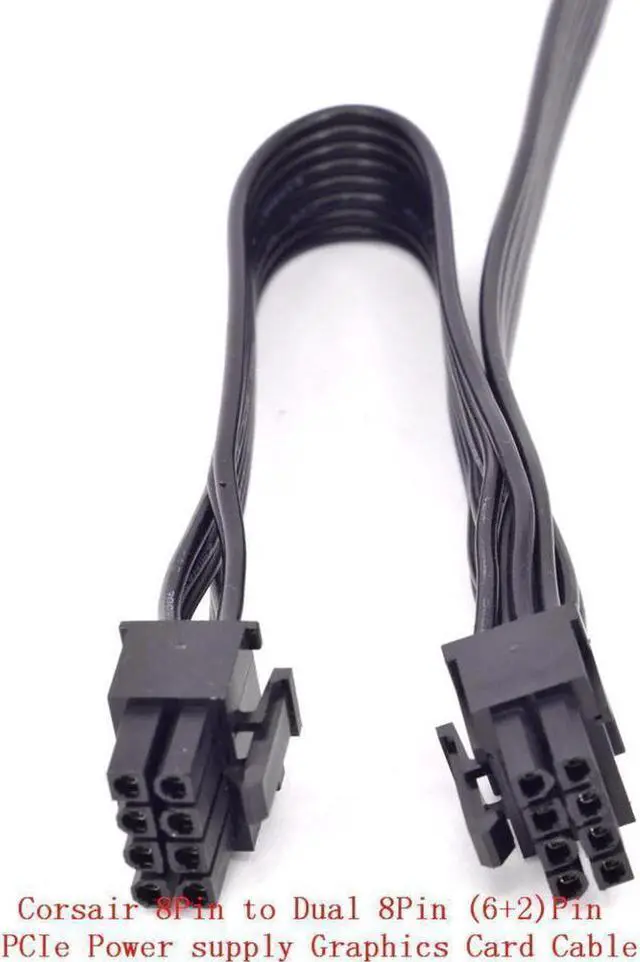 Alt view image 2 of 2 - 8Pin to Dual 8pin 6+2pin PCIe Power supply Cable Graphics Card GPU Cable for CX-M Series CX850M CX750M CX600M CX500M CX430M AXi Series AX1500i AX1200i AX860i AX760i AX Series AX860
