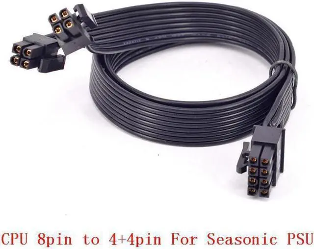 Alt view image 2 of 3 - CPU 8pin to 4+4pin Power Supply Cable ATX 12V P4 to P8 for Seasonic KM3 Series X-750 X-850 SS-1050XP3 SS-1200XP3 M12II Evo Series 520 620 650 750 850 Snow Silent 750 1050 FOCUS PLUS Gold SSR-850FX