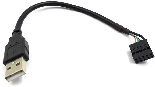 Alt view image 2 of 6 - 9 pin USB Header to USB Cable, USB 2.0 Type A Male to Dupont 9 Pin Female Header Motherboard Cable Cord (AM to 9Pin 0.2M)(2 Pack)