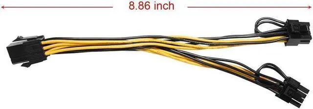 Alt view image 4 of 7 - 2Pack PCI-E 8-Pin Male to Dual 8-Pin (6+2) Male PCI Express Power Adapter Cable for Power Supply Cable Graphics Video Card 8Pin Splitter