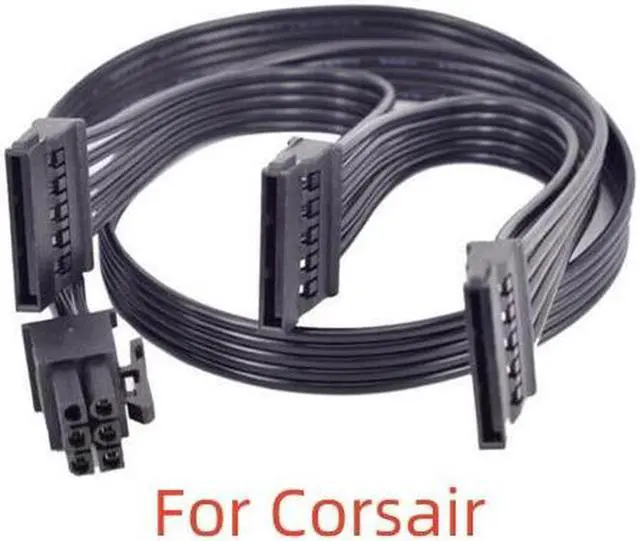 Main image of PCIe 6Pin to 3 SATA 15Pin SSD Power Supply Cable For SF450 SF600 SF750 SFX Full Modular ATX Power Supply Unit PSU 18AWG