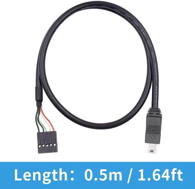 Alt view image 5 of 6 - Mini USB to Motherboard Cable 1.65FT/50CM, Mini USB Male to 9pin Female Cable forcomputer motherboards 2pack