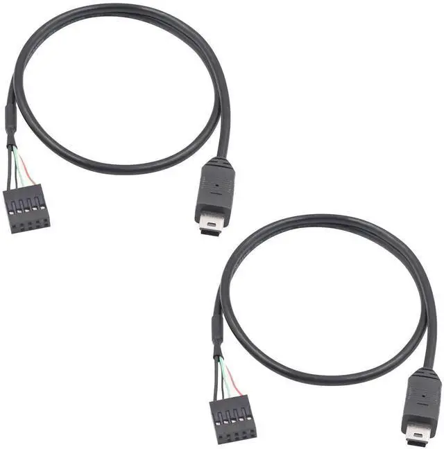 Main image of Mini USB to Motherboard Cable 1.65FT/50CM, Mini USB Male to 9pin Female Cable forcomputer motherboards 2pack
