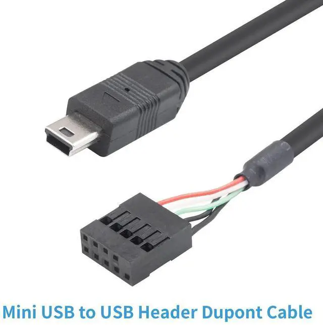 Alt view image 6 of 6 - Mini USB to Motherboard Cable 1.65FT/50CM, Mini USB Male to 9pin Female Cable forcomputer motherboards 2pack