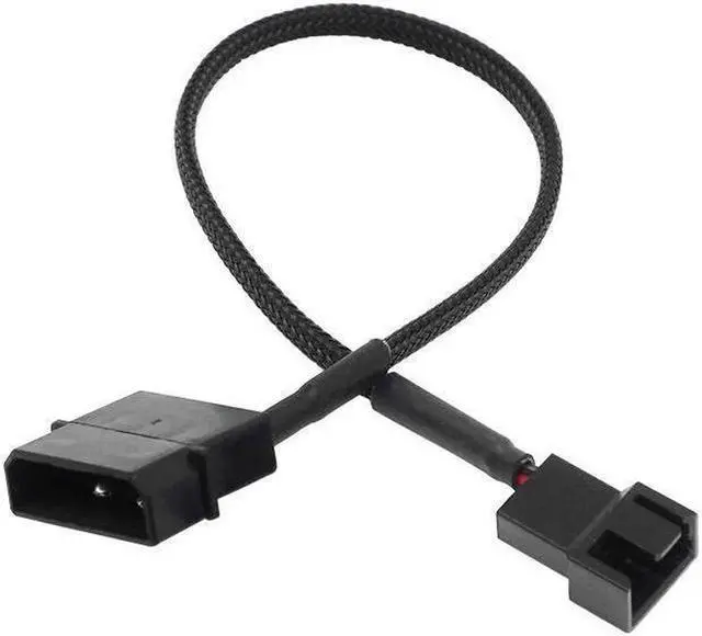Main image of 4pin IDE Molex to 4-Port 4Pin Power Supply Cable Black Sleeved Cooling Fan Splitter Power Cord Plug Cooler Wire for PC(Big 4PIN 1 TO 1) (27cm)