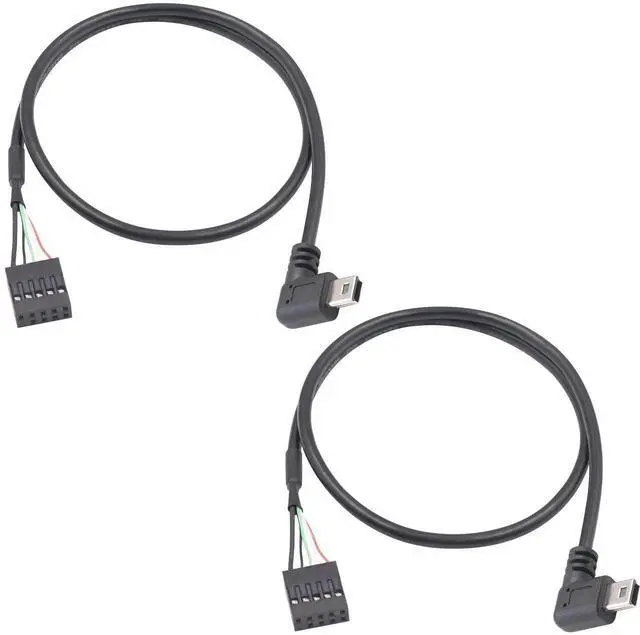 Main image of Mini USB to Motherboard Cable, Right Angled Mini USB Male to 9 Pin Motherboard Female Adapter Dupont Extended Cable1.5FT/50CM