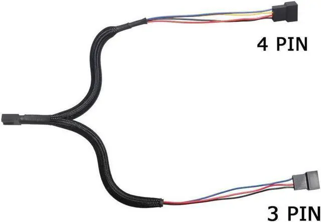 Alt view image 5 of 7 - PWM Fan Splitter Cable 1 to 2 Converter, All Black Sleeved Case Fan Splitter Cable, Case Fan Power Duplicator Converter, Dual Case Fan Power Adapter, Case Fan Y Cable, 10.6 inch