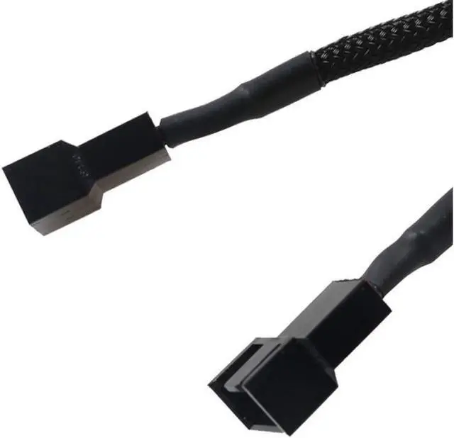 Alt view image 2 of 7 - PWM Fan Splitter Cable 1 to 2 Converter, All Black Sleeved Case Fan Splitter Cable, Case Fan Power Duplicator Converter, Dual Case Fan Power Adapter, Case Fan Y Cable, 10.6 inch