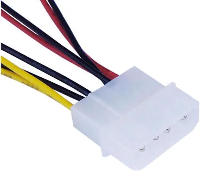 Alt view image 2 of 3 - 4-Pin Molex To 3-Pin Fan Power Cable Adapter Connector 12v x 2 / 5v x 2 Computer Cooling Fan Cables for CPU PC Case Fan