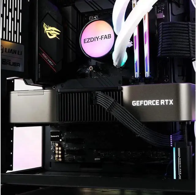 Alt view image 4 of 7 - PSU Cable Extension Kit,16AWG and 18AWG Sleeved Cable Custom Mod for Nvidia 30' Series FE GPU Build, PC Power Supply PET Braided Extension Cable Kit with Comb- 300MM -Black