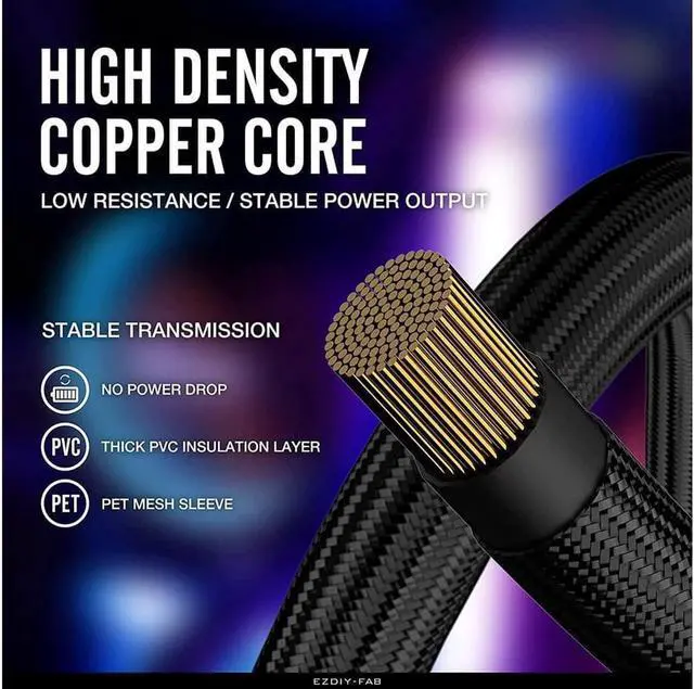 Alt view image 7 of 7 - PSU Cable Extension Kit,16AWG and 18AWG Sleeved Cable Custom Mod for Nvidia 30' Series FE GPU Build, PC Power Supply PET Braided Extension Cable Kit with Comb- 300MM -Black