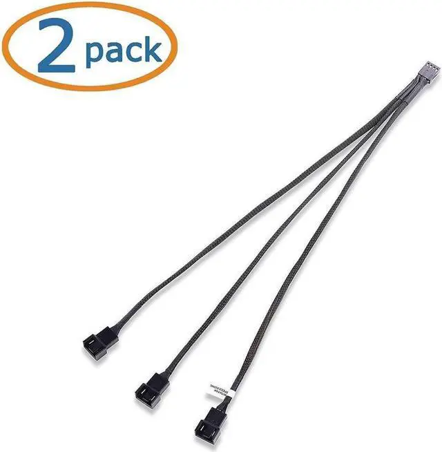 Alt view image 3 of 7 - 2-Pack 3 Way 4 Pin PWM Fan Splitter Cable - 12 Inches & PWM 4 Pin Fan Extension Cable