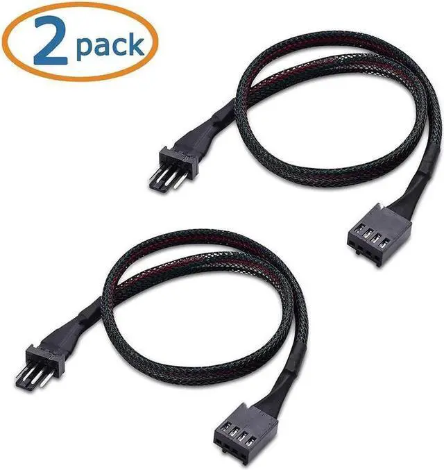Alt view image 4 of 7 - 2-Pack 3 Way 4 Pin PWM Fan Splitter Cable - 12 Inches & PWM 4 Pin Fan Extension Cable