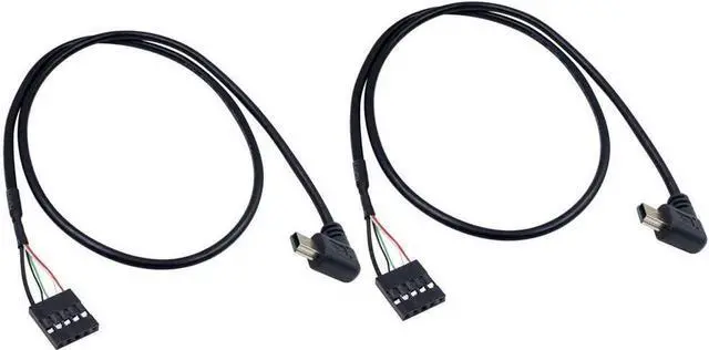 Main image of USB Header to Mini USB Dupont Cable, 90 Degree Left Angle Mini USB Male to 5 Pin Motherboard Female Adapter Dupont Extended Cable (2 Pack) 50CM/1.64FT