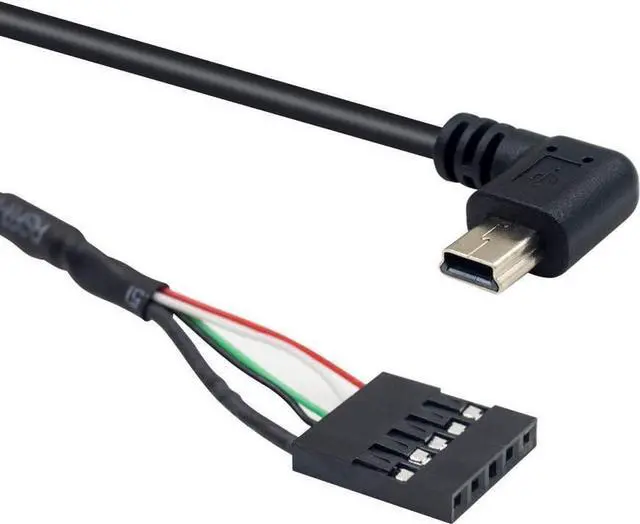 Alt view image 7 of 7 - USB Header to Mini USB Dupont Cable, 90 Degree Left Angle Mini USB Male to 5 Pin Motherboard Female Adapter Dupont Extended Cable (2 Pack) 50CM/1.64FT