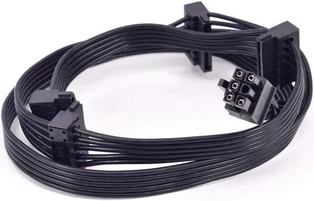 Alt view image 2 of 3 - 6Pin Male 1 to 4 SATA 15Pin PCIe Power Supply Cable GPU Minning Cable for RMX RMi SF CS CX HXi TX Serial PSU RM650X RM750X/850X/650i/750i SF450/600/750 CS450M/550M/650M/750M