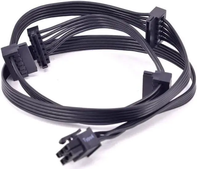 Alt view image 3 of 3 - 6Pin Male 1 to 4 SATA 15Pin PCIe Power Supply Cable GPU Minning Cable for RMX RMi SF CS CX HXi TX Serial PSU RM650X RM750X/850X/650i/750i SF450/600/750 CS450M/550M/650M/750M
