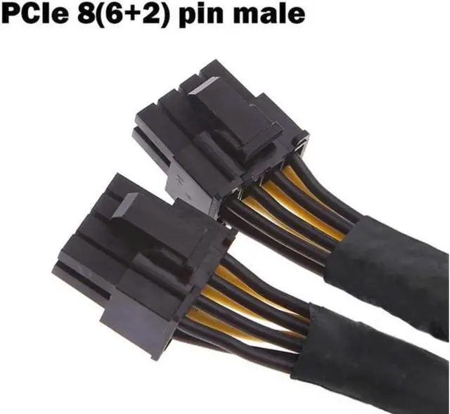 Alt view image 3 of 7 - GPU PCI-e 8Pin PCI for Female to Dual GPU 8(6+2) Pin Male Graphics Video Card GPU 8 Pin Splitter Power Extension