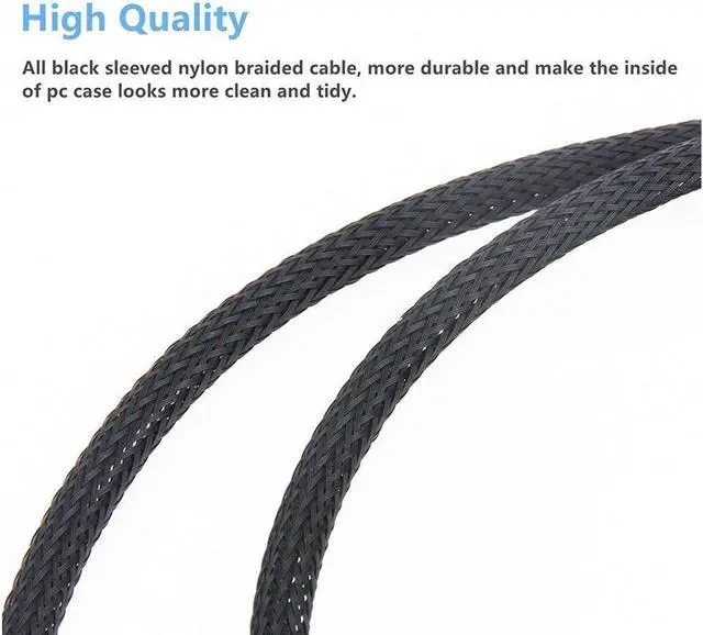 Alt view image 6 of 7 - Fan Splitter, 3 Pack 4 Pin PWM Fan Splitter Cable 2 Way Sleeved Braided Extension Power Cable 1 to 2 Converter for PC Matherboard, Desktop Computer CPU Fan 10.6 inches