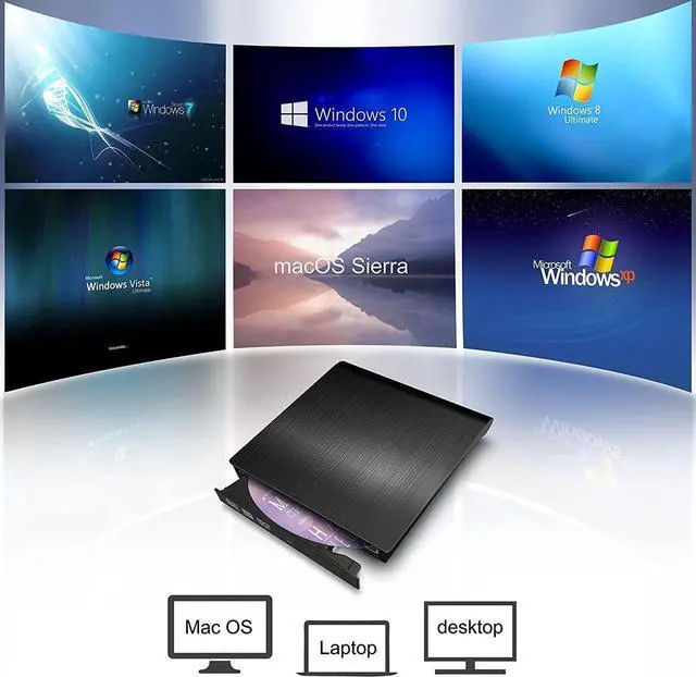 Alt view image 3 of 7 - Aomoproing  External DVD Drive, USB 3.0 Portable CD/DVD+/-RW Drive/DVD Player for Laptop CD ROM Burner Compatible with Laptop Desktop PC Windows Linux OS Apple Mac Black