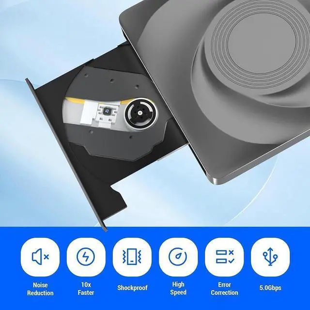 Alt view image 7 of 7 - Aomoproing  External Blu-ray Drive, USB 3.0 and Type-C External Blu-Ray Burner Slim 3D Optical Blu-Ray DVD CD Drive Compatible with Windows XP/7/8/10 MacOS for Laptop Desktop