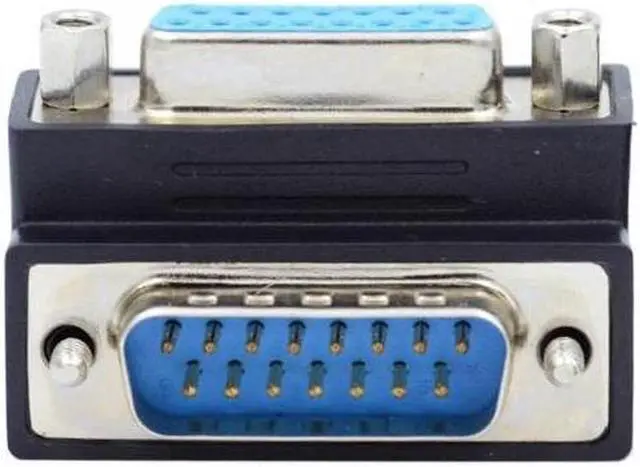 Alt view image 5 of 6 - Up 90 Degree Angled DSUB D-subminiature 15pin Male to Female Extension Adapter DB Connector