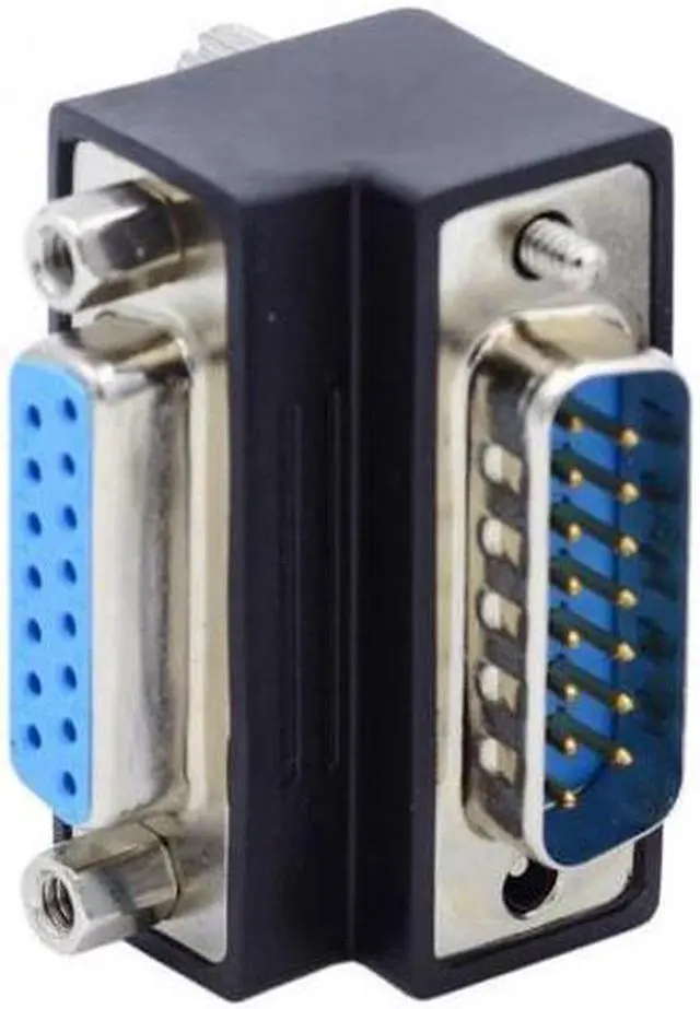 Main image of Up 90 Degree Angled DSUB D-subminiature 15pin Male to Female Extension Adapter DB Connector