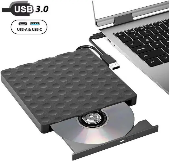 Main image of Aomoproing  External CD DVD Drive for Laptop, USB 3.0 & Type C Portable CD DVD Drive Player Reader Writter Burner, CD/DVD Optical Drive for PC Desktop, Compatible with Windows 7 8 10 11 XP,Linux,Mac O