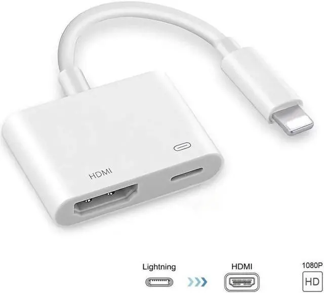 Main image of Compatible with iPhone iPad to HDMI Adapter Cable, Digital AV Adapter 1080p HD TV Connector Cord Compatible with iPhone 8 Xs Max XR 7 6Plus, iPad Pro Mini Air to TV Projector Monitor