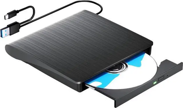 Main image of Aomoproing  External CD/DVD Drive for Laptop PC, Portable CD DVD Player USB 3.0 & Type C Portable Optical Drive CD DVD ROM DVD Burner Compatible with Windows 10 11 Linux Mac OS