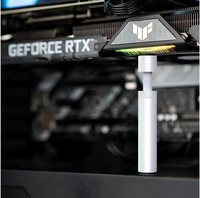 Alt view image 4 of 6 - Graphics Card GPU Support Bracket, Adjustable Height GPU Sag Stand Bracket with Magnet and Non-Slip Sheet, GPU Holder for Prevent Universal VGA Graphics Card Sag - 2.8-4.7"- L - White