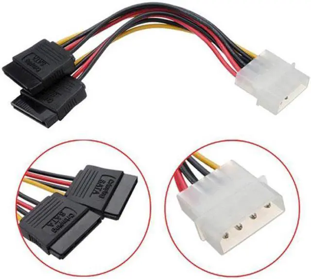 Alt view image 5 of 7 - Aomoproing  SA-056 IDE to Dual SATA II 15pin Y Splitter 10cm Hard Disk Power Supply Extension Cable