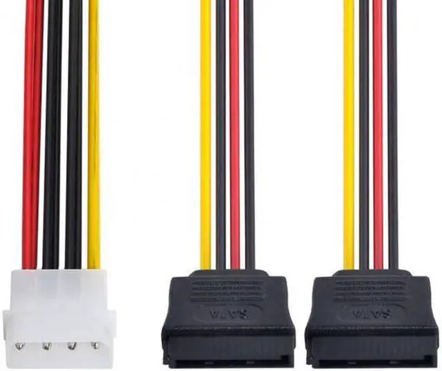 Alt view image 6 of 7 - Aomoproing  SA-056 IDE to Dual SATA II 15pin Y Splitter 10cm Hard Disk Power Supply Extension Cable