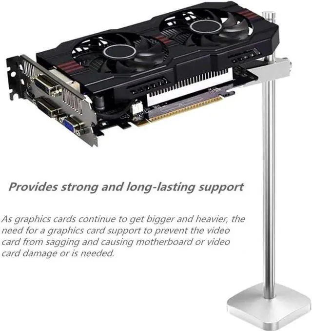 Alt view image 7 of 7 - Graphics Card GPU Brace Support, Video Card Sag Holder Bracket, Anodized Aerospace Aluminum (Silver)