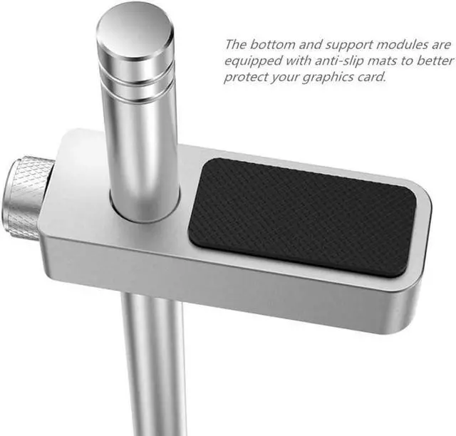 Alt view image 4 of 7 - Graphics Card GPU Brace Support, Video Card Sag Holder Bracket, Anodized Aerospace Aluminum (Silver)