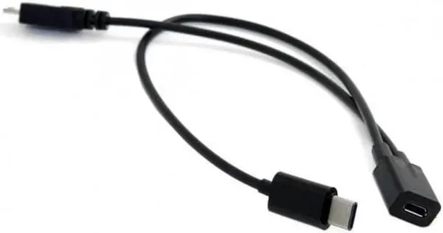 Alt view image 3 of 6 - Aomoproing  UC-004 Micro USB Female to USB-C Type C USB 3.1Micro USB Male Splitter Extension Charge Cable