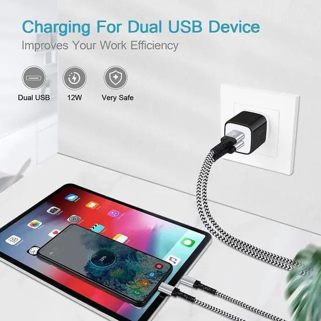 Alt view image 2 of 7 - Aomoproing Type C Charger Cable,[ 5 Pack, 3ft 3 ft 6ft 6ft 10 ft ], 3A Android Phone Cord Fast Charging for Samsung Galaxy A12, A13,A01, S22,S21 FE 5G,S20,S10 A20,A50,Z Flip 3,Z Fold 3,20