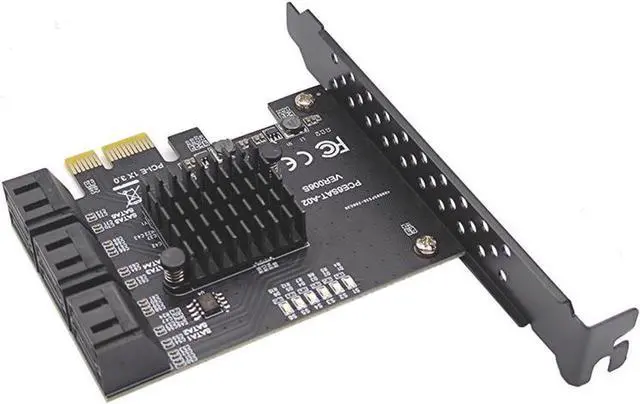Alt view image 6 of 7 - Aomoproing PCIe SATA Card, PCI-E 3.0 to 6 Port SATA Card, SATA Controller Expansion Card with Low Profile Bracket, Non-Raid, Boot as System Disk, Support 6 SATA 3.0 Devices