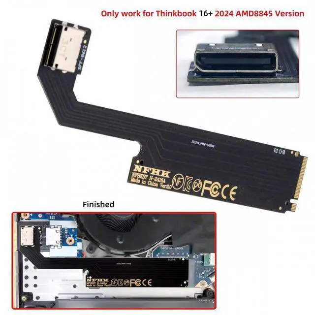 Alt view image 2 of 7 - Aomoproing PCI-E 4.0 M.2 M-key to Oculink SFF-8612 SFF-8611 Host Adapter for 2024 ThinkBook 16+ AMD8845 External Graphics Card & SSD