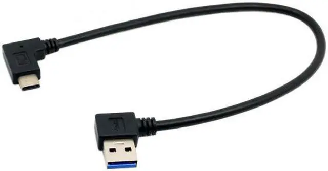 Alt view image 2 of 7 - Aomoproing  Reversible USB 3.1 USB-C Angled to 90 Degree Left Angled A Male Data Cable for MacbookTabletMobile Phone