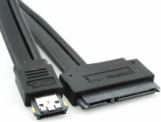 Alt view image 3 of 7 - Aomoproing 50cm Dual Power 12V and 5V eSATAp Power ESATA USB 2.0 combo to 22Pin SATA cable for 2.5" 3.5" Hard Disk Drive SA-009-0.5M