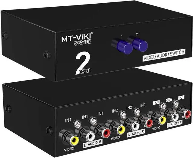 Main image of AV RCA Switch Box, AV Switcher Composite Video L/R Audio Selector Box for DVD STB Game Consoles (2 in 1 out)