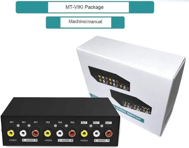Alt view image 3 of 6 - AV RCA Switch Box, AV Switcher Composite Video L/R Audio Selector Box for DVD STB Game Consoles (2 in 1 out)