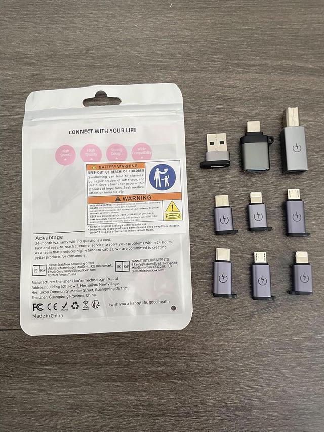 Alt view image 7 of 7 - Aomoproing    USB C to Micro Adapter USB C to Micro Adapter Micro to USB C Adapter USB C to USB Adapter USB to USB C Adapter USB C to USB B Adapter 9 Stck.