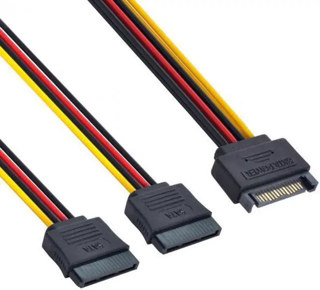 Alt view image 7 of 7 - Aomoproing SATA II Hard Disk Power Male to 2 Female Splitter Y 1 to 2 Extension Cable