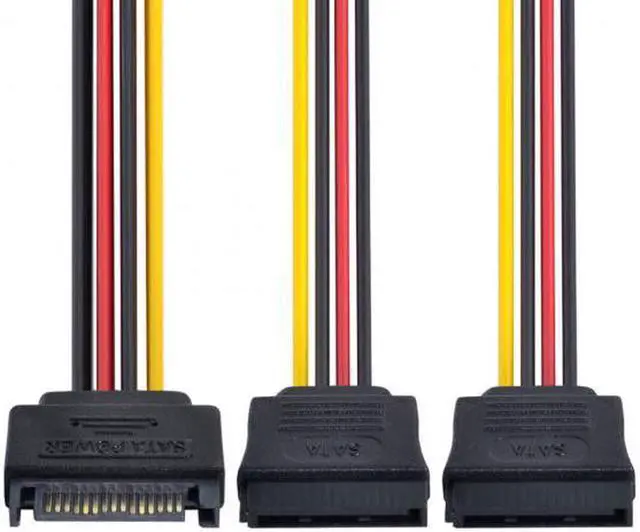 Alt view image 4 of 7 - Aomoproing SATA II Hard Disk Power Male to 2 Female Splitter Y 1 to 2 Extension Cable