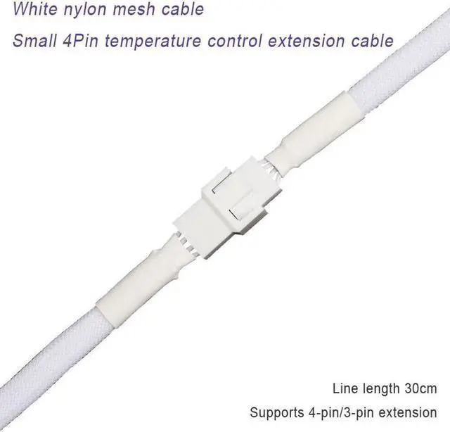 Alt view image 6 of 6 - 30CM/11.8inch Motherboard 4Pin Chassis Fan 3Pin 4Pin Fan Temperature Control Extension Cable CPU Fan Extension Cord